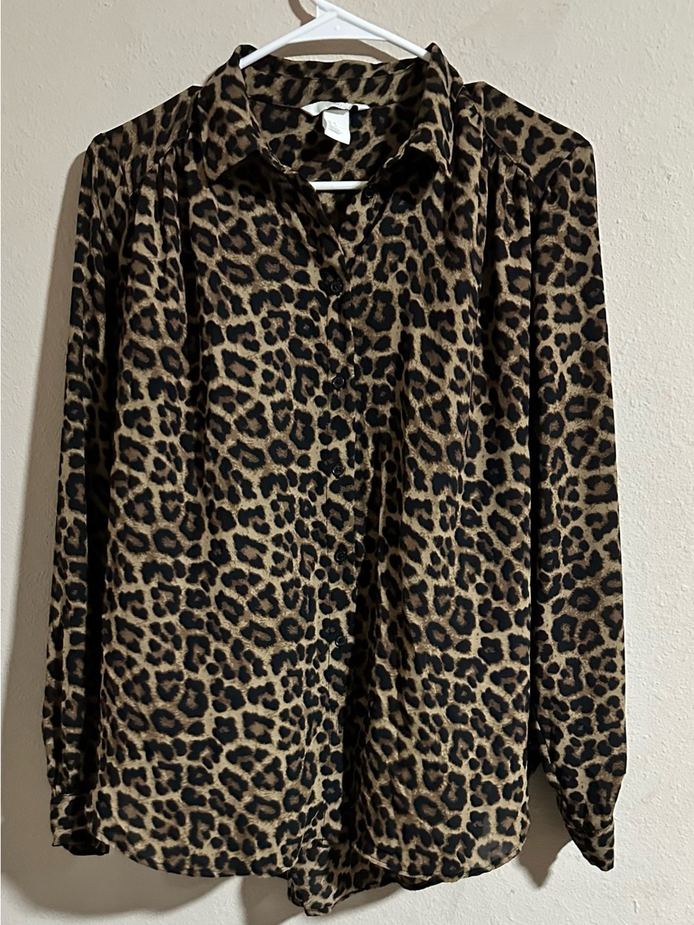 H&M Leopard Print Button-Down Shirt - Brown & Black